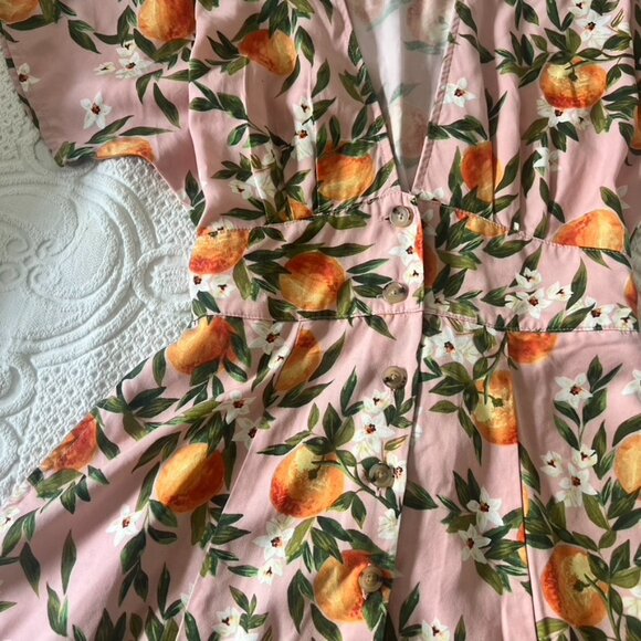 Marine Layer Women’s Camila Dress Oranges Print Size XS - Picture 7 of 9